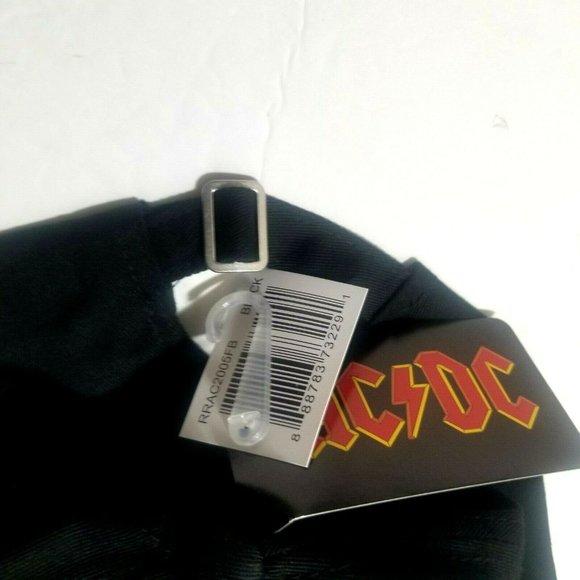AC/DC Men's Cap Hat Embroidery Logo Black Adjustable - Picture 4 of 5